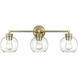 Jonatan 3 Light 25 inch Vintage Brass Bathroom Vanity Light Wall Light
